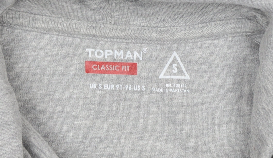 Mens UK Size S Topman Grey Pullover Hoodie