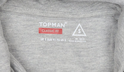 Mens UK Size S Topman Grey Pullover Hoodie
