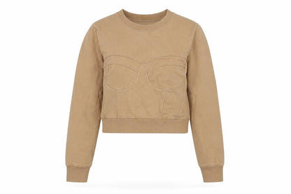 Womens UK Size M Zara Beige Pullover Sweatshirt