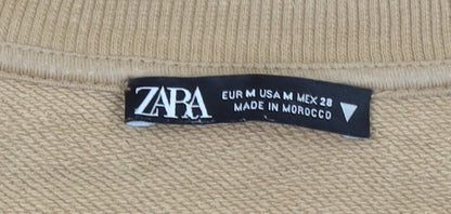 Womens UK Size M Zara Beige Pullover Sweatshirt