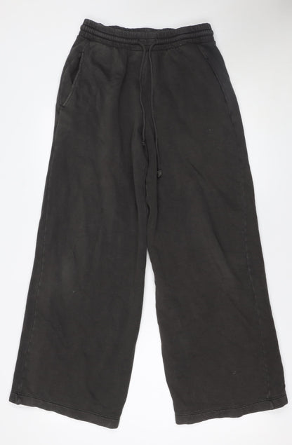 Womens UK Size S Zara Regular Fit Casual Travel Workwear Black Trousers