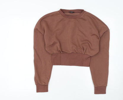 Womens UK Size 14 Boohoo Brown Pullover Sweatshirt