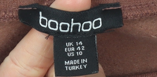 Womens UK Size 14 Boohoo Brown Pullover Sweatshirt