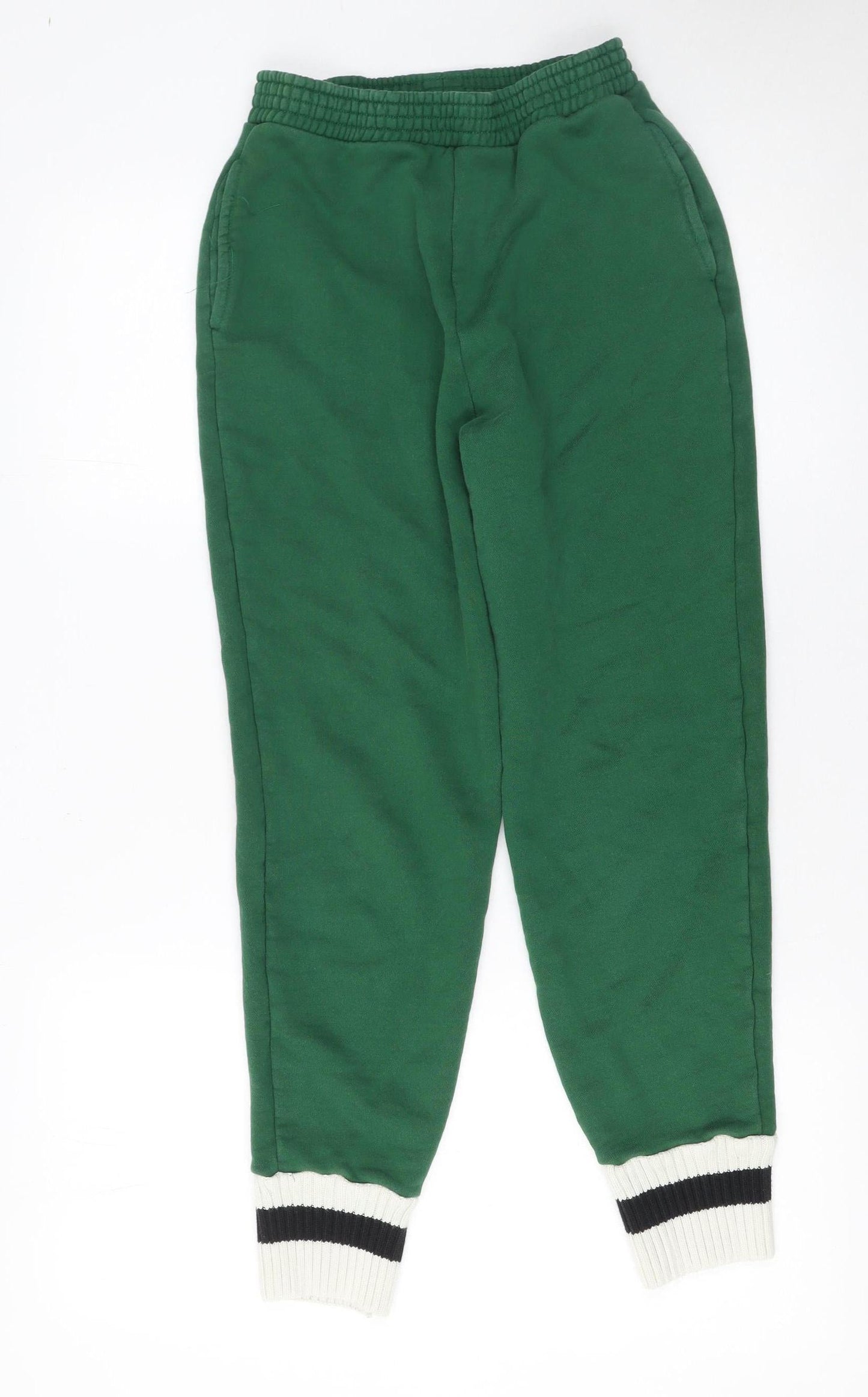 Womens UK Size S Zara Regular Fit Jogger Green Trousers
