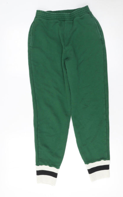 Womens UK Size S Zara Regular Fit Jogger Green Trousers