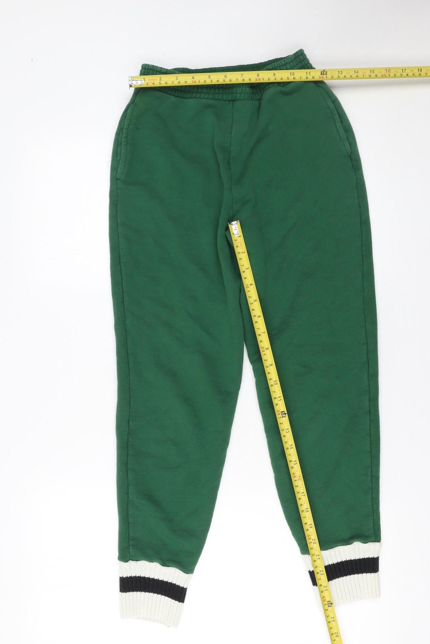 Womens UK Size S Zara Regular Fit Jogger Green Trousers