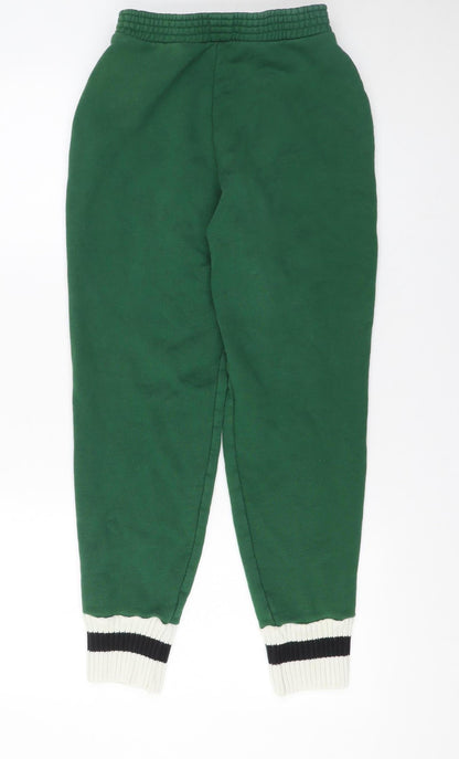 Womens UK Size S Zara Regular Fit Jogger Green Trousers