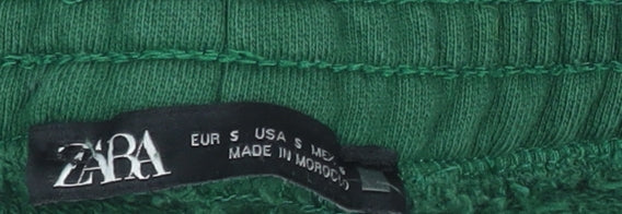 Womens UK Size S Zara Regular Fit Jogger Green Trousers