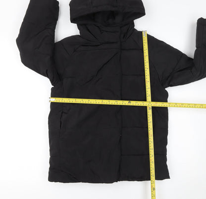 Reserved Girls Black Hooded Puffer Jacket Coat 9 Years Warm Winter