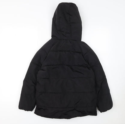 Reserved Girls Black Hooded Puffer Jacket Coat 9 Years Warm Winter
