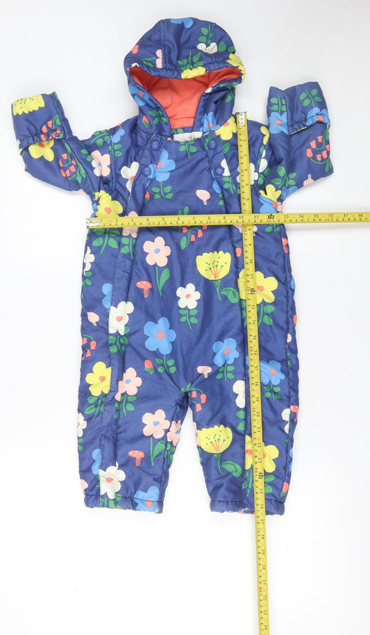 Marks and Spencer Unisex Baby Multicoloured Floral Hooded Snowsuit 12-18 Months