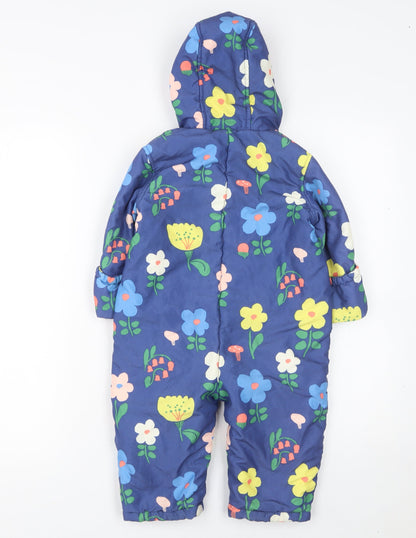 Marks and Spencer Unisex Baby Multicoloured Floral Hooded Snowsuit 12-18 Months