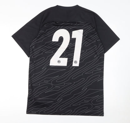 Mens UK Size M EA Sports Black FootballRunning & JoggingGym & Training T-Shirt