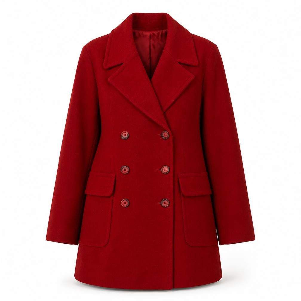 Womens UK Size M J. Taylor Red Pea Coat