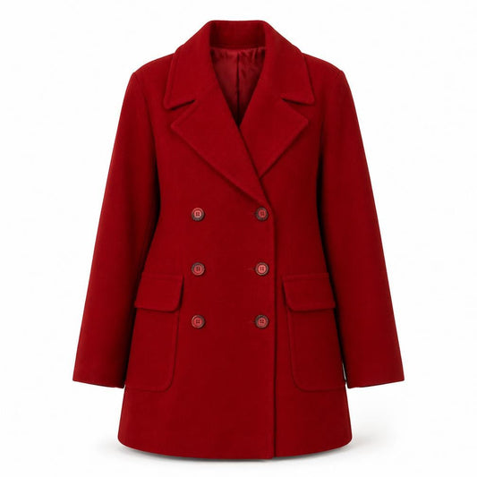 Womens UK Size M J. Taylor Red Pea Coat