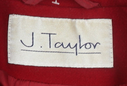 Womens UK Size M J. Taylor Red Pea Coat