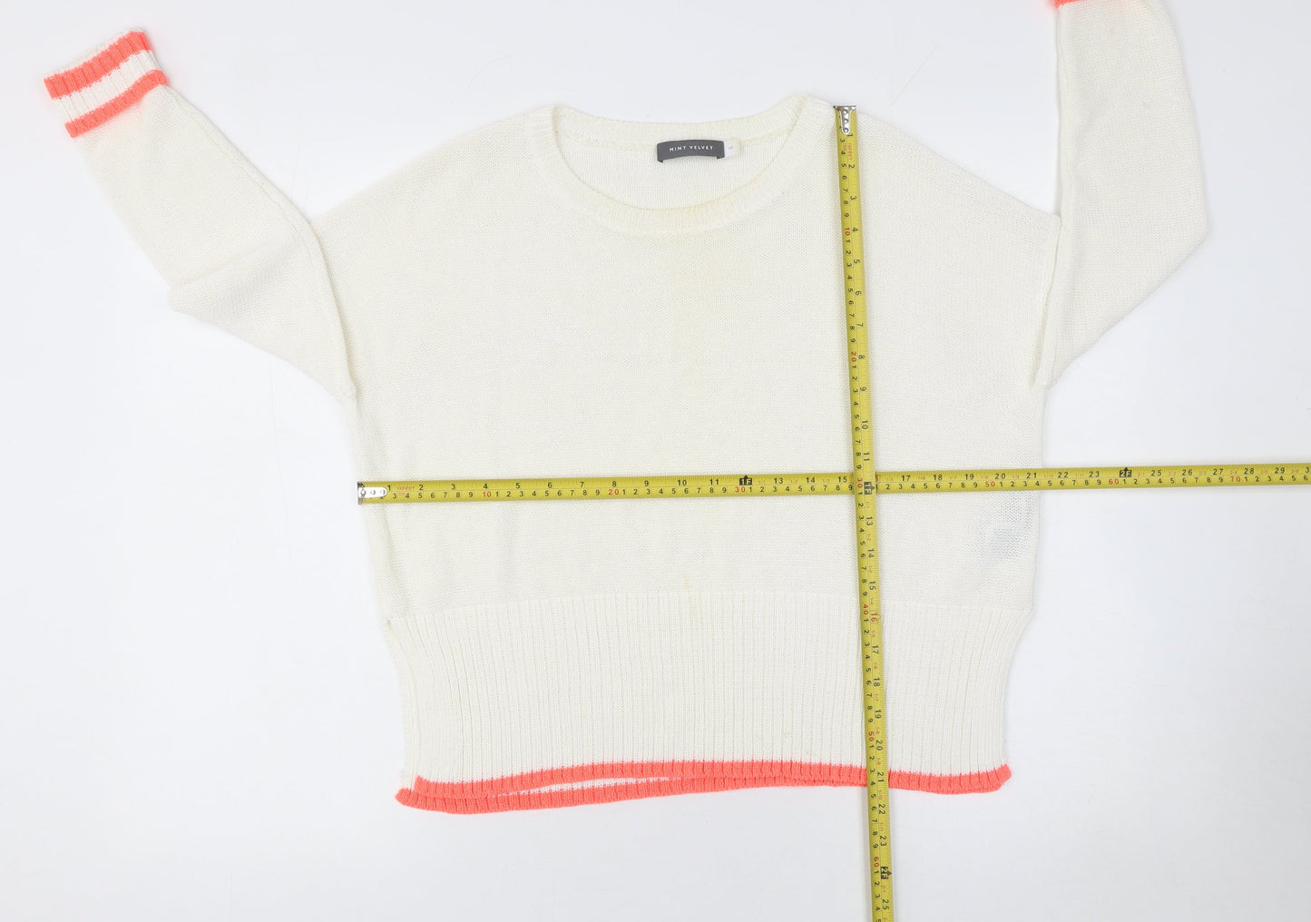 Womens UK Size 10 Mint Velvet Ivory Pullover Jumper
