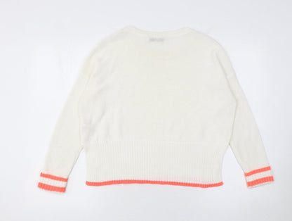 Womens UK Size 10 Mint Velvet Ivory Pullover Jumper