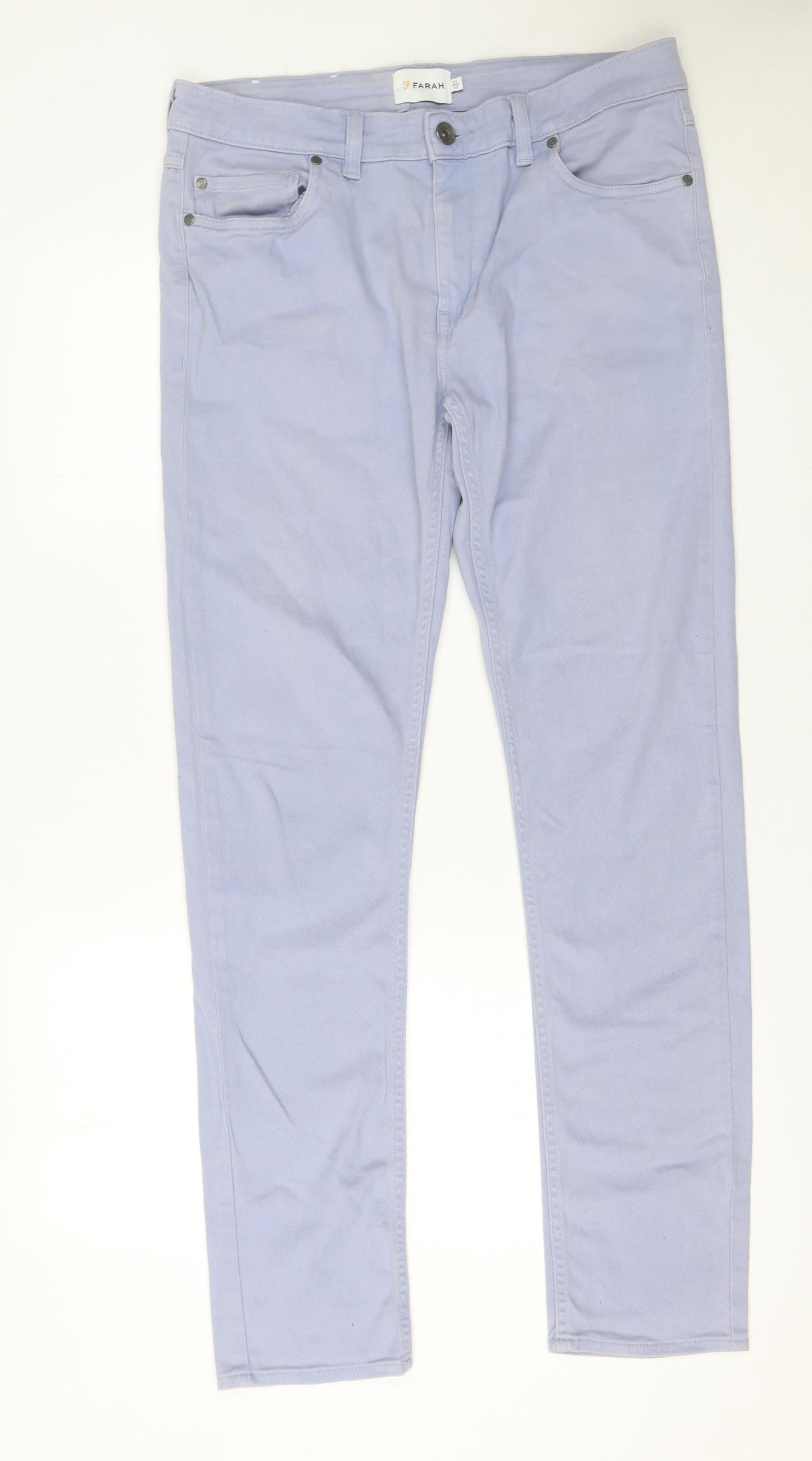 Mens UK Size M Farah Slim Fit Straight Blue Jeans