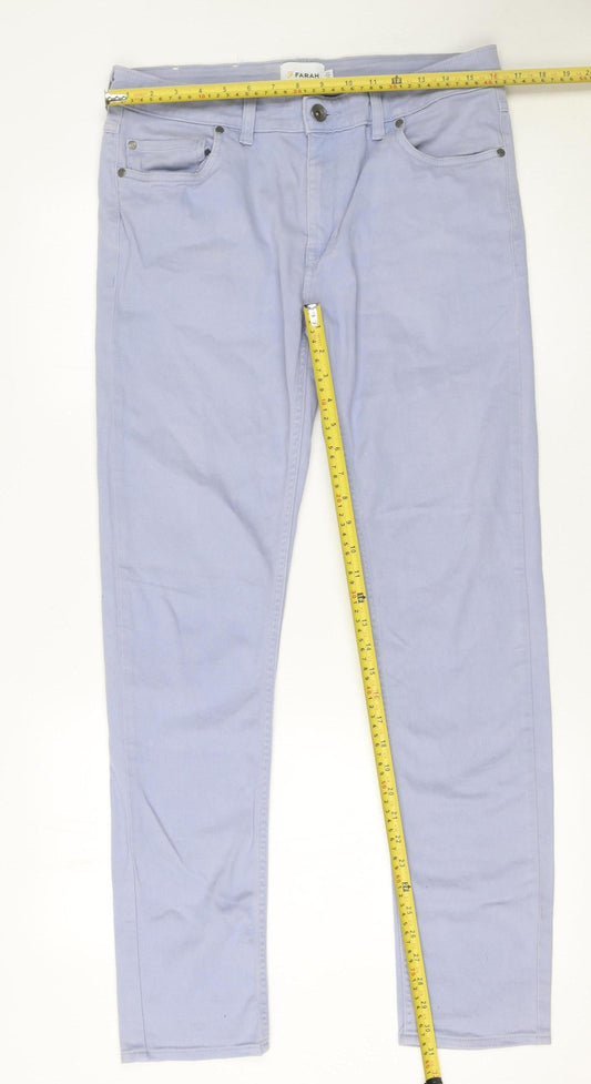 Mens UK Size M Farah Slim Fit Straight Blue Jeans