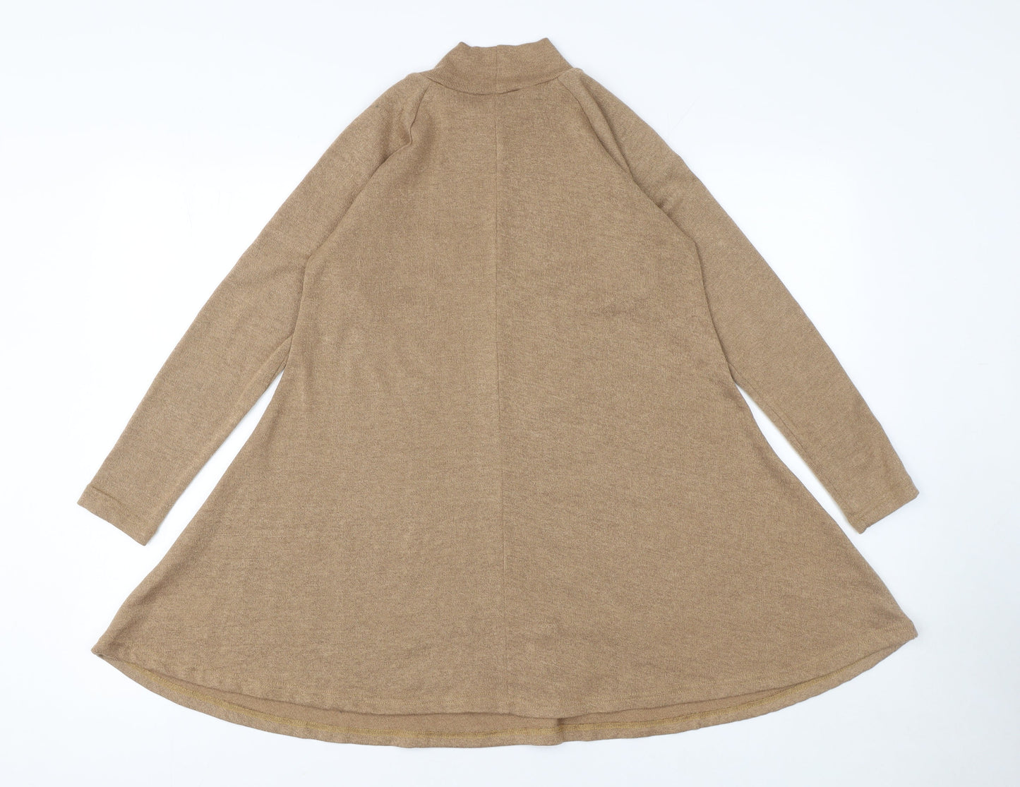 Womens UK Size 10 AX Paris Beige Tunic Jumper