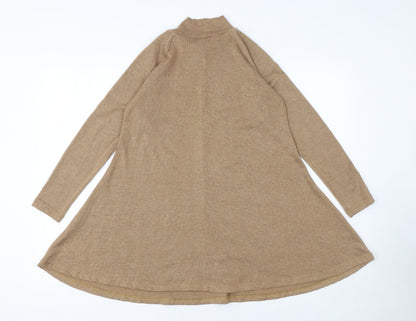 Womens UK Size 10 AX Paris Beige Tunic Jumper