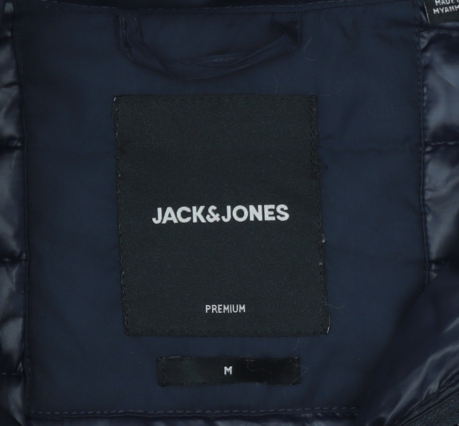Mens UK Size M JACK & JONES Blue Puffer Jacket