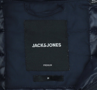 Mens UK Size M JACK & JONES Blue Puffer Jacket