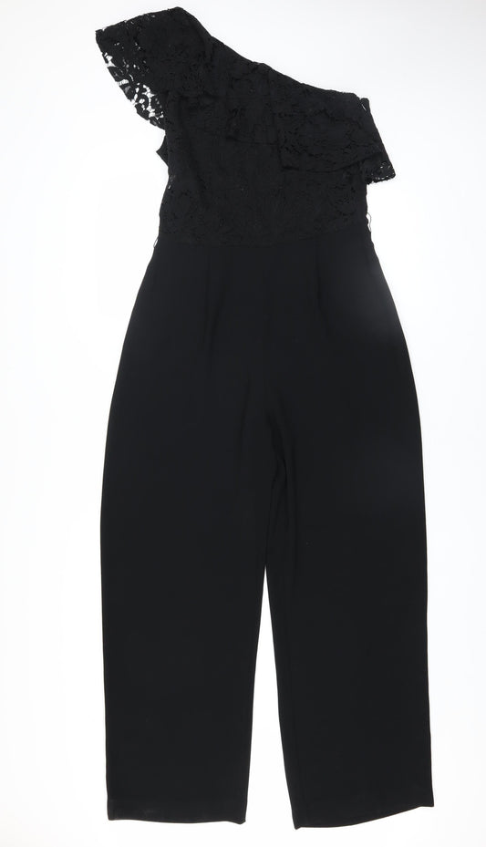 Womens UK Size 12 Mango One-Piece Black Jumpsuit