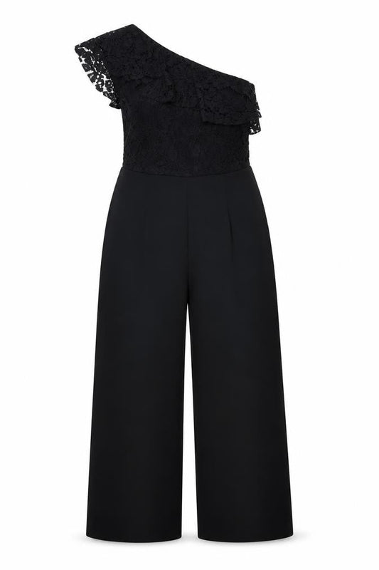 Womens UK Size 12 Mango One-Piece Black Jumpsuit