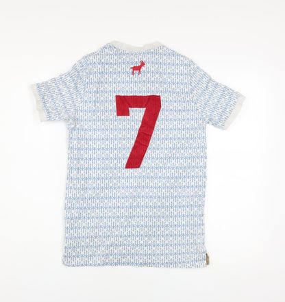 Mens UK Size S Football Town Blue  T-Shirt