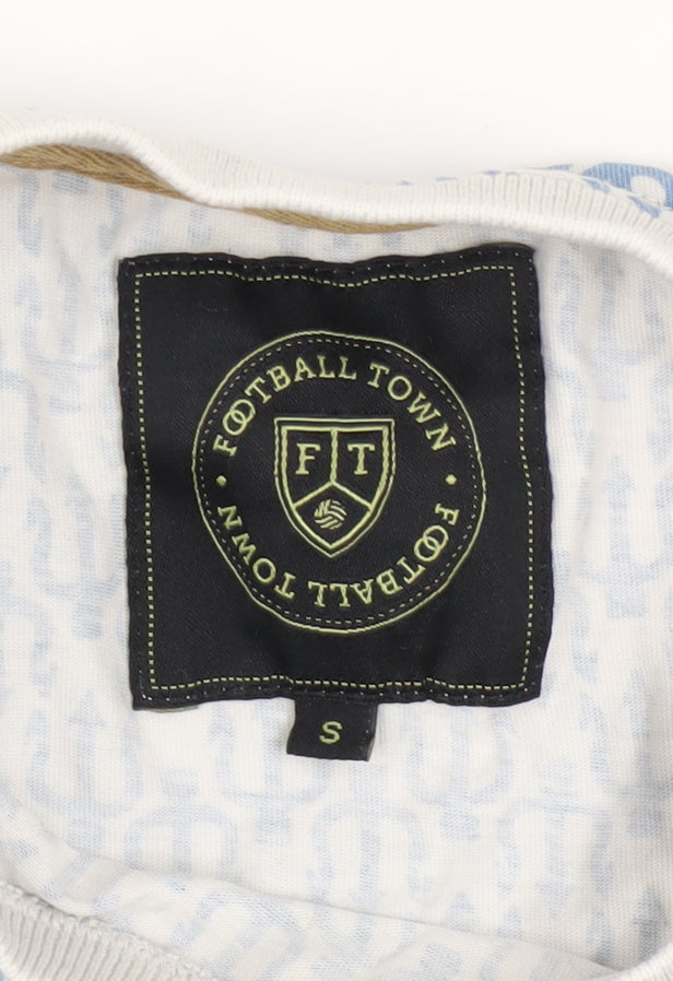 Mens UK Size S Football Town Blue  T-Shirt