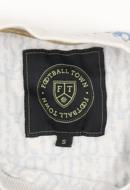 Mens UK Size S Football Town Blue  T-Shirt