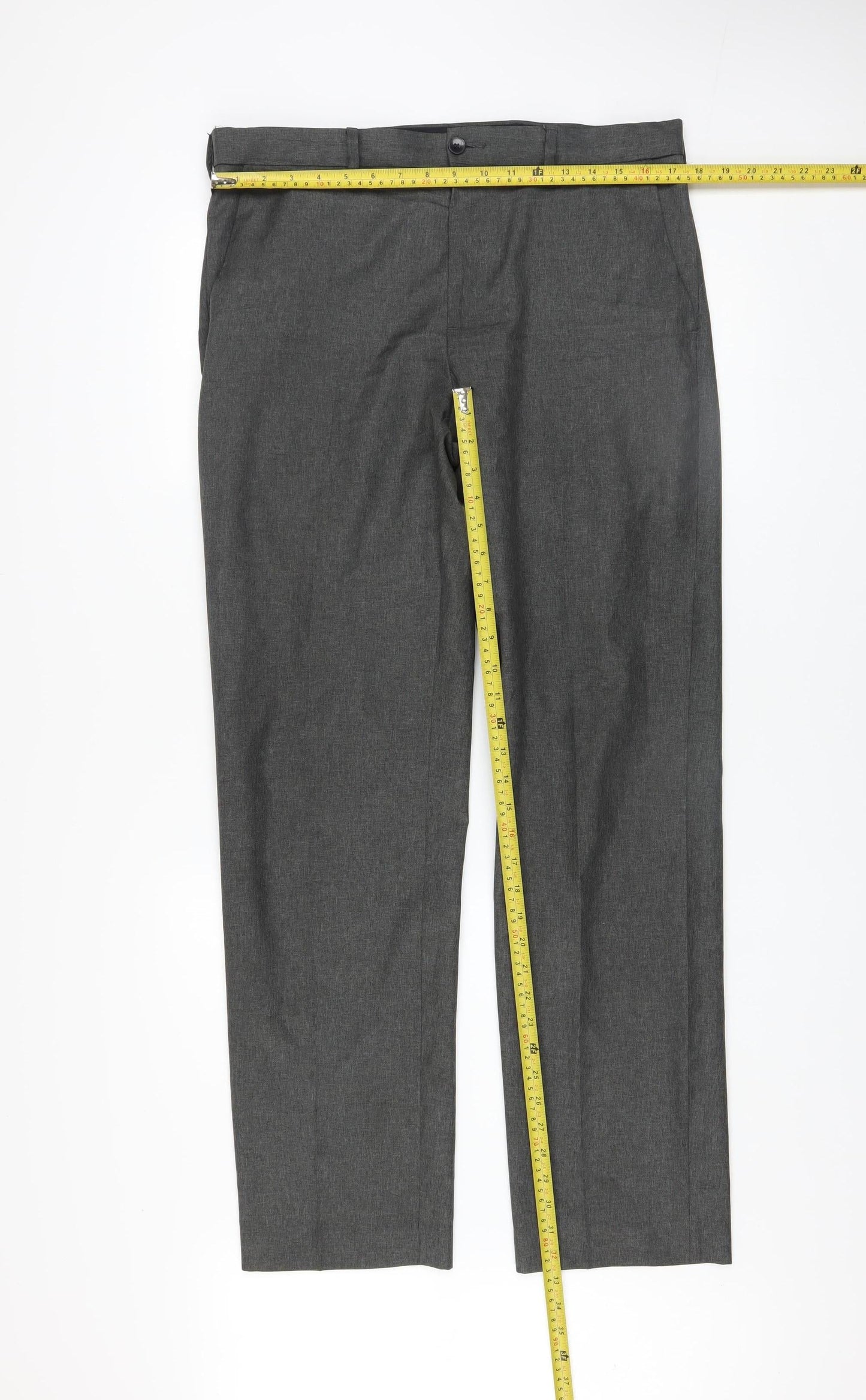 Mens UK Size L Marks and Spencer Regular Fit Dress Pants Grey Trousers