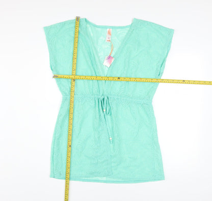 Ocean Club Women’s Green Mesh Beach Cover Up M Lightweight Swimwear