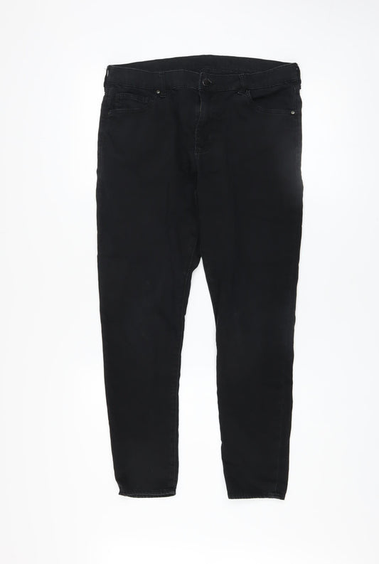 Unisex Adultss UK Size 34 Topshop Slim Fit Skinny Black Jeans