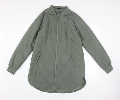 Womens UK Size XS Dunnes Stores Green Quilted Coat