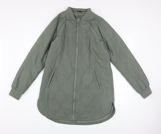 Womens UK Size XS Dunnes Stores Green Quilted Coat
