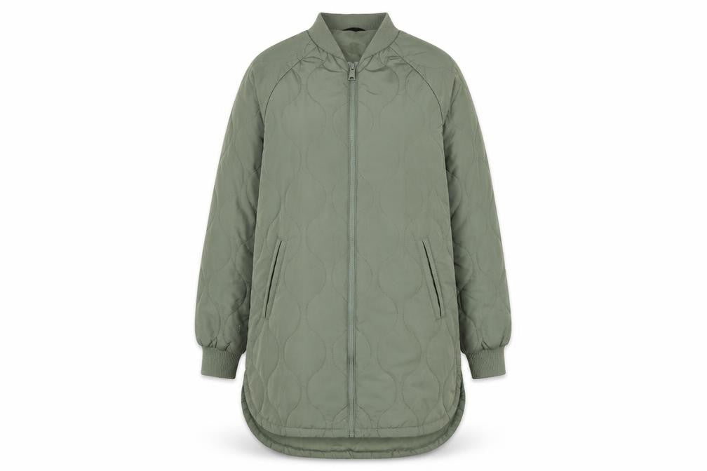 Dunnes Womens Green Quilted Mid-Length Zip Jacket XS