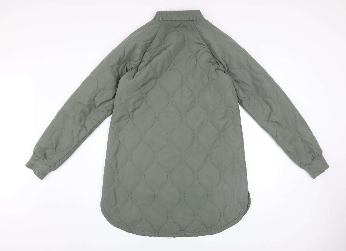 Womens UK Size XS Dunnes Stores Green Quilted Coat
