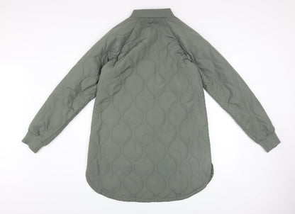 Womens UK Size XS Dunnes Stores Green Quilted Coat
