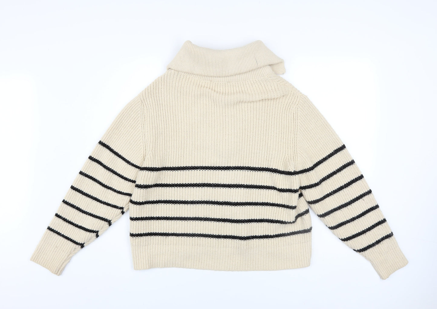 Womens UK Size S Pull&Bear Beige Full Zip Jumper