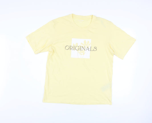 Mens UK Size M JACK & JONES Yellow  T-Shirt