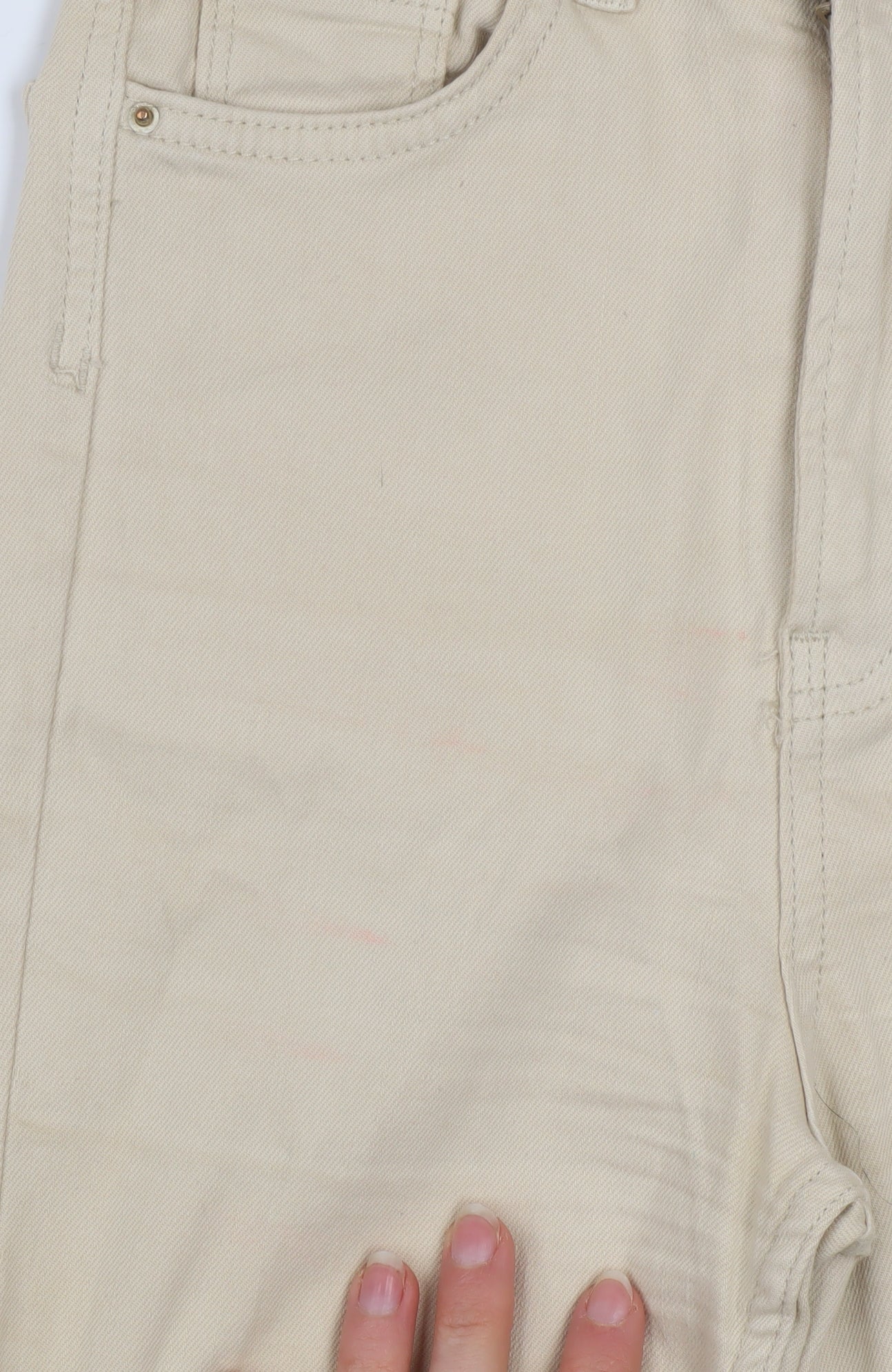 Womens UK Size 4 Stradivarius Regular Fit Straight Beige Jeans