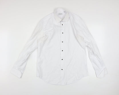 White Label Men’s White Slim Fit Long Sleeve Button-Up Shirt Size 16