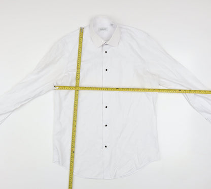 White Label Men’s White Slim Fit Long Sleeve Button-Up Shirt Size 16