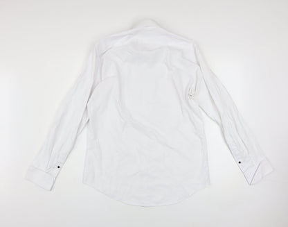 White Label Men’s White Slim Fit Long Sleeve Button-Up Shirt Size 16