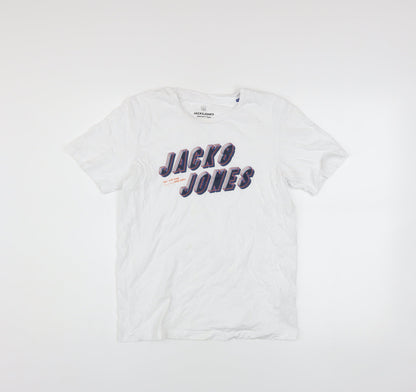 Boys UK Size 14 Years JACK & JONES White Basic T-Shirt