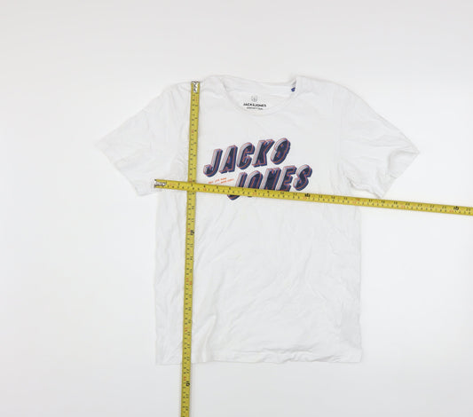 Boys UK Size 14 Years JACK & JONES White Basic T-Shirt