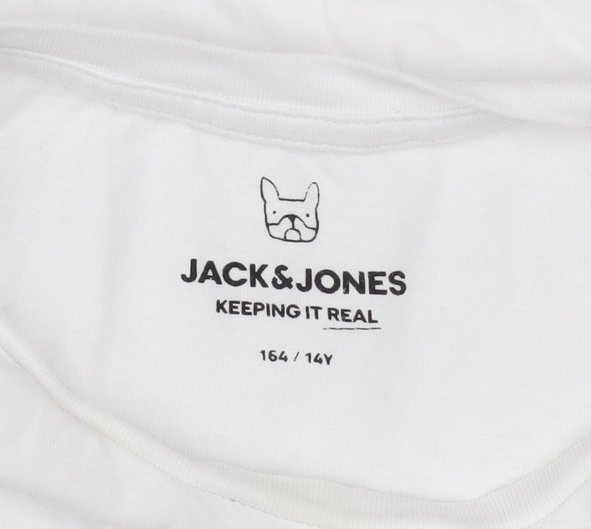 Boys UK Size 14 Years JACK & JONES White Basic T-Shirt